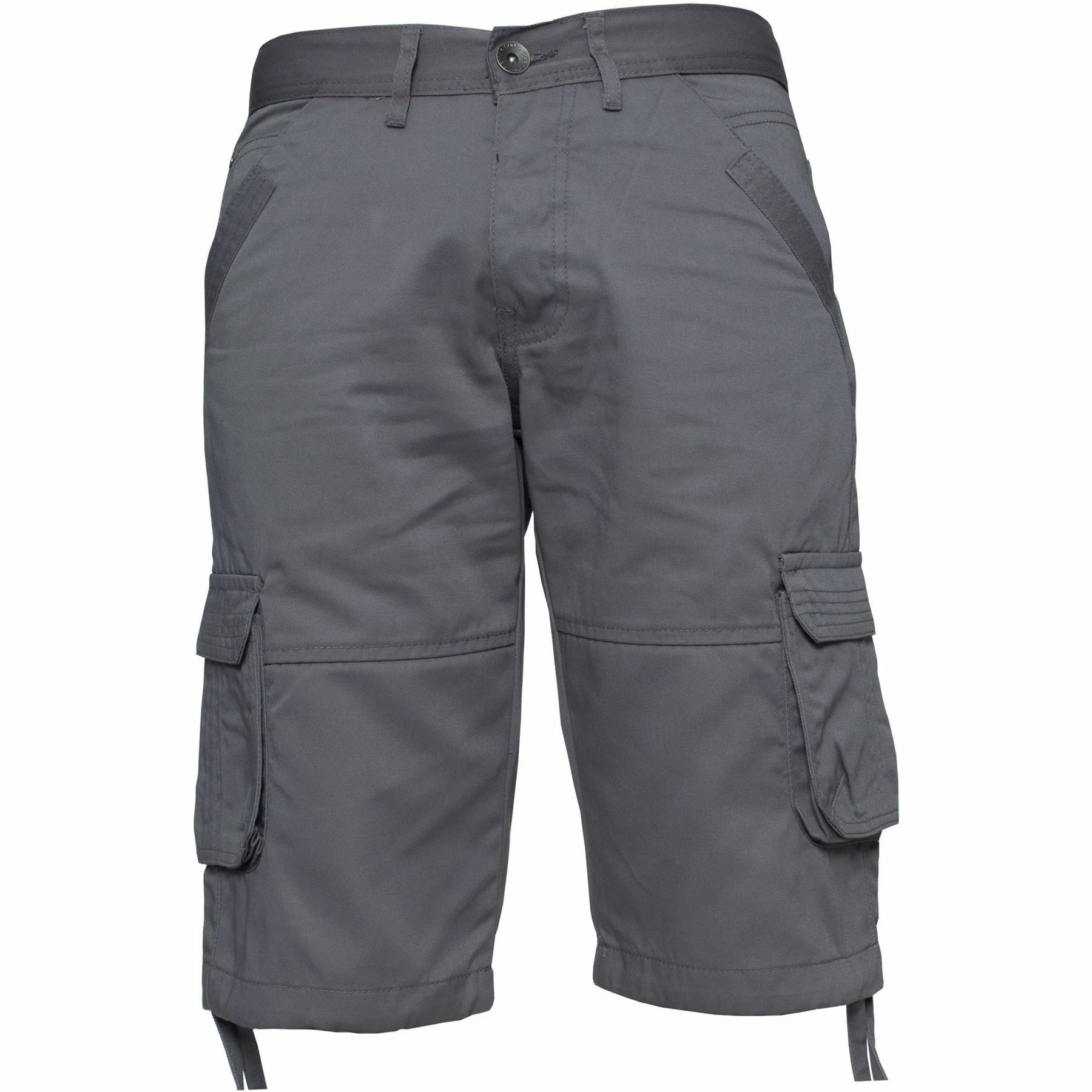 Mens Cargo Combat Shorts| Enzo Designer Menswear - Grey 6 Mens Cargo Combat Shorts| Enzo Designer Menswear - Grey - Image 4