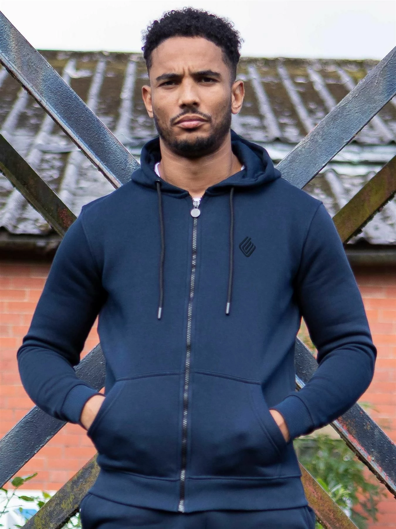 Mens Zip up Hoodie | Enzo Designer Menswear - Navy 3 Mens Zip up Hoodie | Enzo Designer Menswear - Navy