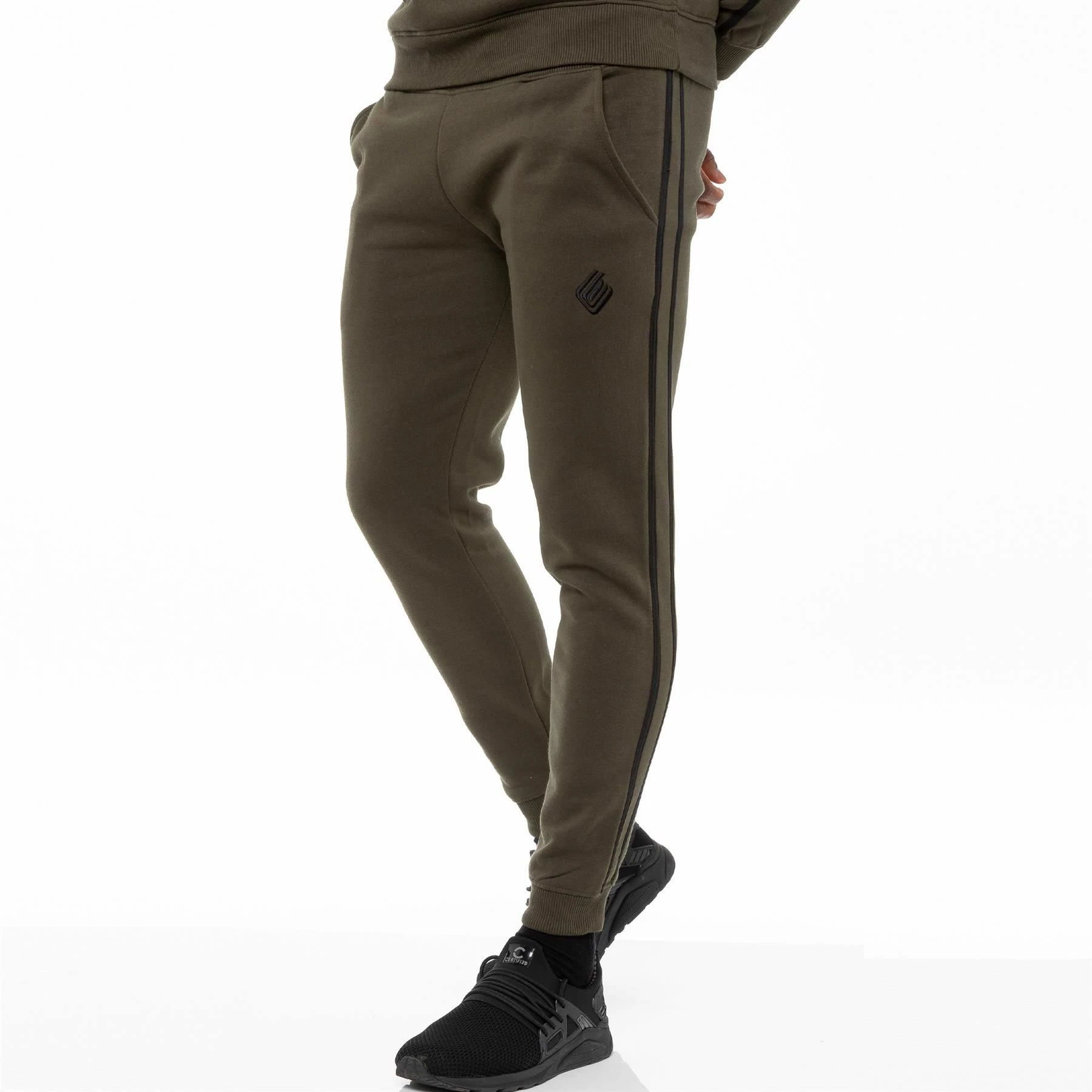 Mens Khaki Tracksuit Joggers| Enzo Designer Menswear - Green 5 Mens Khaki Tracksuit Joggers| Enzo Designer Menswear - Green - Image 3