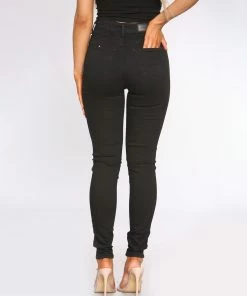 Ladies Skinny Slim Fit Denim Jeans| Enzo Designer Womenswear - Black -Cheap Enzo Sales Shop 742addeaceba41798471a25b56fe16aa