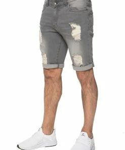 Enzo Mens Ripped Skinny Shorts - Grey 8 Enzo Mens Ripped Skinny Shorts - Grey -Cheap Enzo Sales Shop 74534c9774ca4983875c9caae049ea96