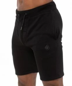 Enzo Mens Fleece Gym Shorts - Black