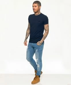 Mens T-Shirt | Enzo Designer Menswear - Blue -Cheap Enzo Sales Shop 75951dea42a2401db494e8dac215da91