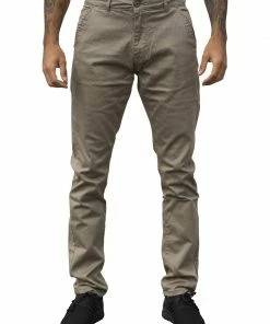 Enzo Men's Chinos Slim Fit Stretch Jeans - Beige