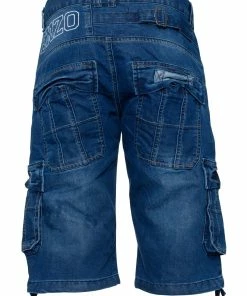 Enzo Mens Cargo Combat Denim Shorts - Blue -Cheap Enzo Sales Shop 80bec207f6fa46619f2449d8ee2f0fd0