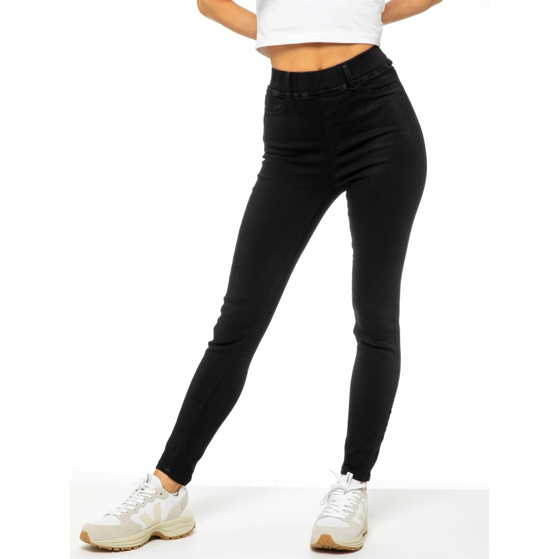 Enzo Womens Skinny Jeggings - Black 6 Enzo Womens Skinny Jeggings - Black - Image 4