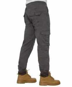 Mens Cuffed Cargo Jean Joggers| Enzo Designer Menswear - Grey -Cheap Enzo Sales Shop 8262f5f5af6b4f469e66f2485d3ba493