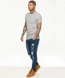 Mens T-Shirt | Enzo Designer Menswear - Grey -Cheap Enzo Sales Shop 850fd8b0ec92400bb380f551ee7e2c8b