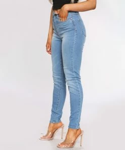 Ladies Skinny Slim Fit Denim Jeans| Enzo Designer Womenswear - Blue -Cheap Enzo Sales Shop 88cd0e93a0844af384471b9e598af65b