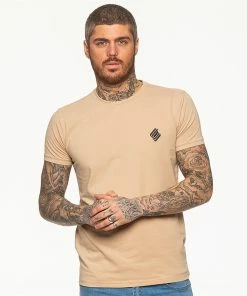 Mens T-Shirt | Enzo Designer Menswear - Beige