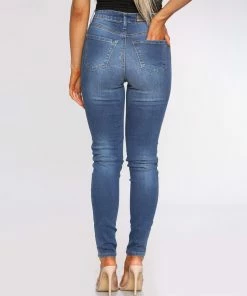 Ladies Skinny Slim Fit Denim Jeans| Enzo Designer Womenswear - Blue/Navy -Cheap Enzo Sales Shop 9151522ea7a64db99222f151753010a4