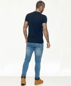 Mens T-Shirt | Enzo Designer Menswear - Blue -Cheap Enzo Sales Shop 91fc46f40ee8446697b65ae2a5aef254