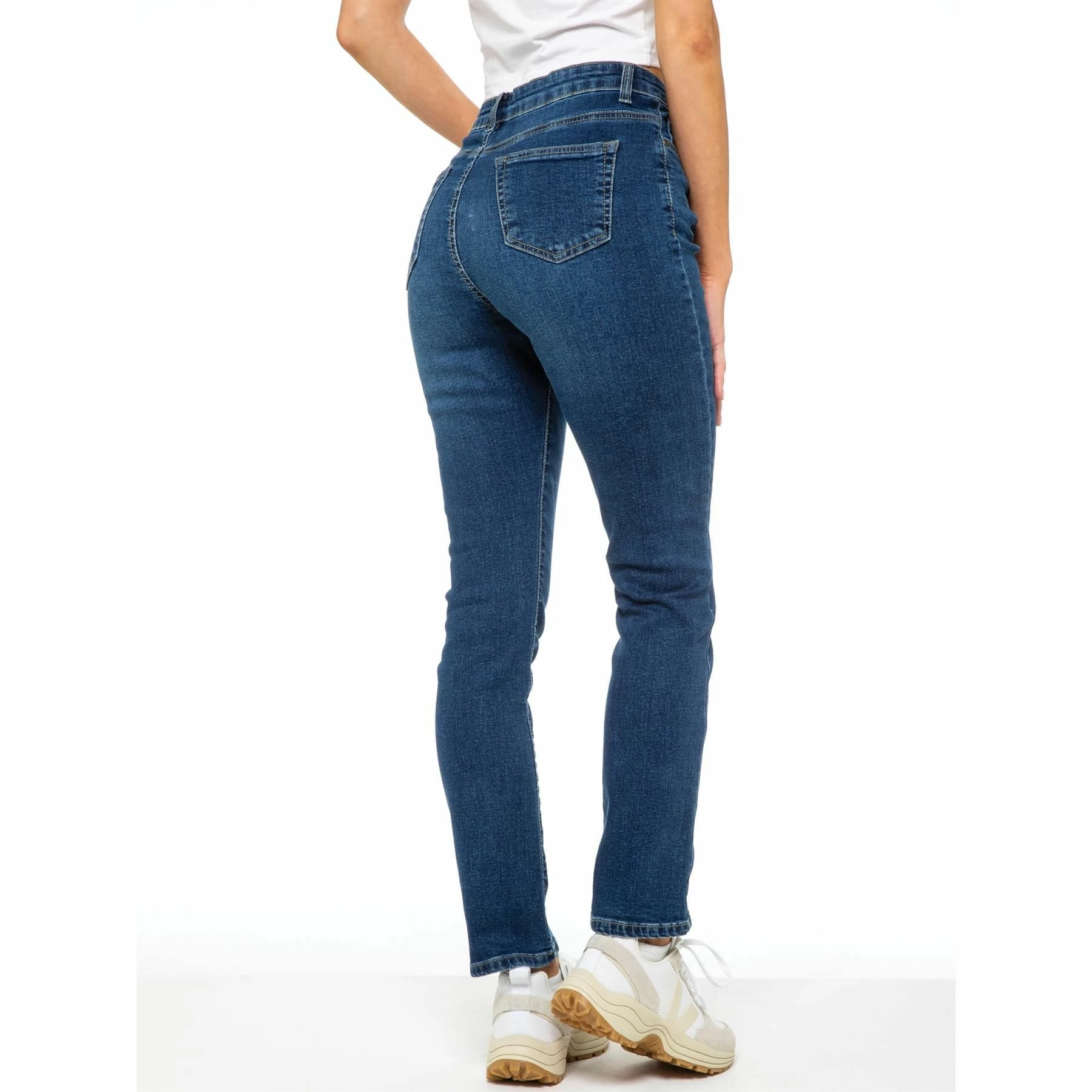 Enzo Womens Straight Denim Jeans - Blue 8 Enzo Womens Straight Denim Jeans - Blue - Image 6