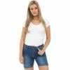 Enzo Womens Skinny Stretch Shorts - Indigo Blue