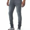 Enzo Mens Skinny Super Stretch Denim Jeans - Grey