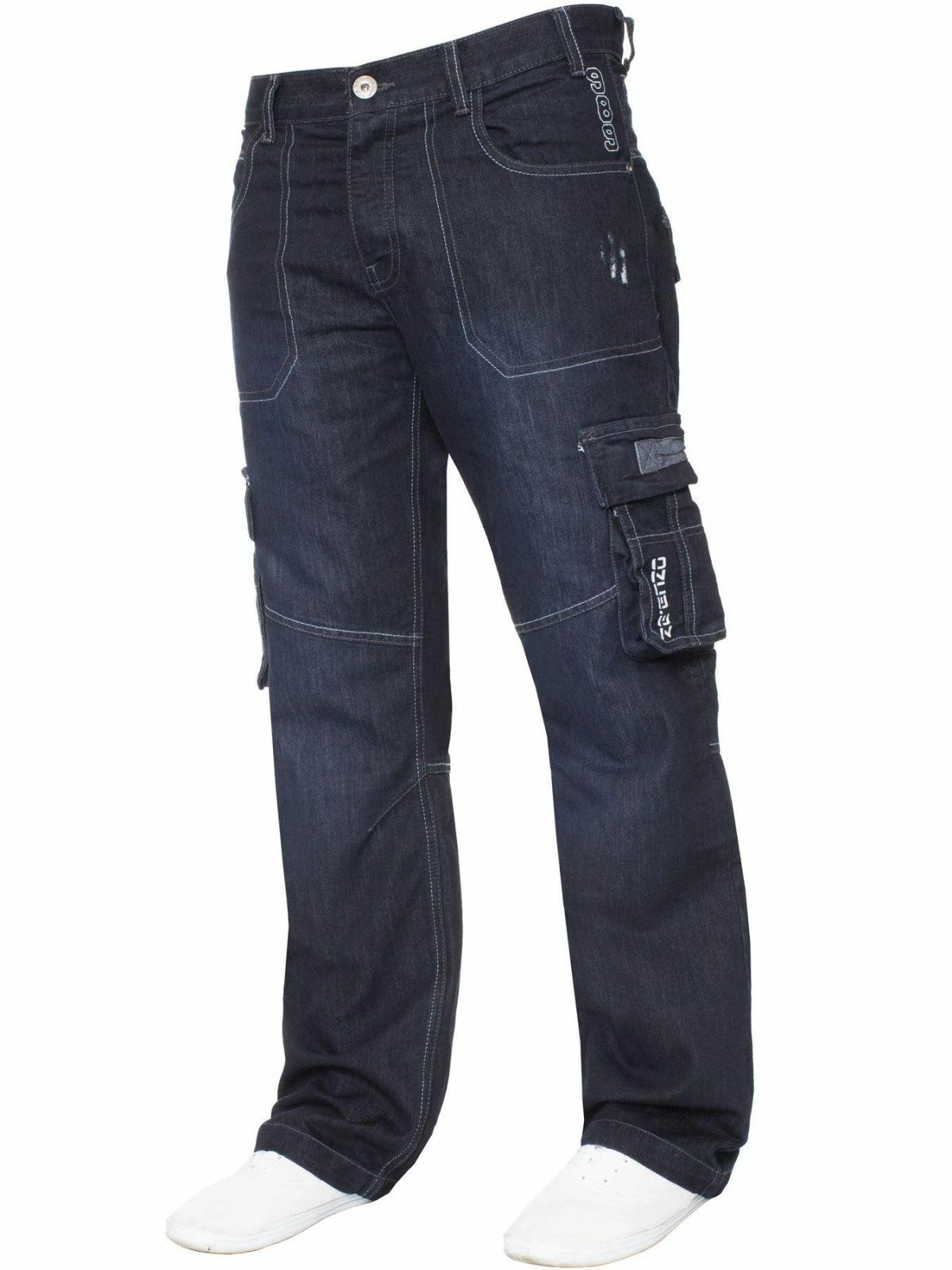 Enzo Men's Combat Denim Jeans - Blue 3 Enzo Men's Combat Denim Jeans - Blue