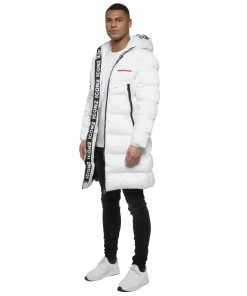 Enzo Icon 2 | Mens Long Puffer Jacket - White -Cheap Enzo Sales Shop 943b3517 8bc4 41b9 a04f 03a3004c19ca