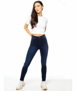 Enzo Womens Skinny Stretch Jeans - Blue