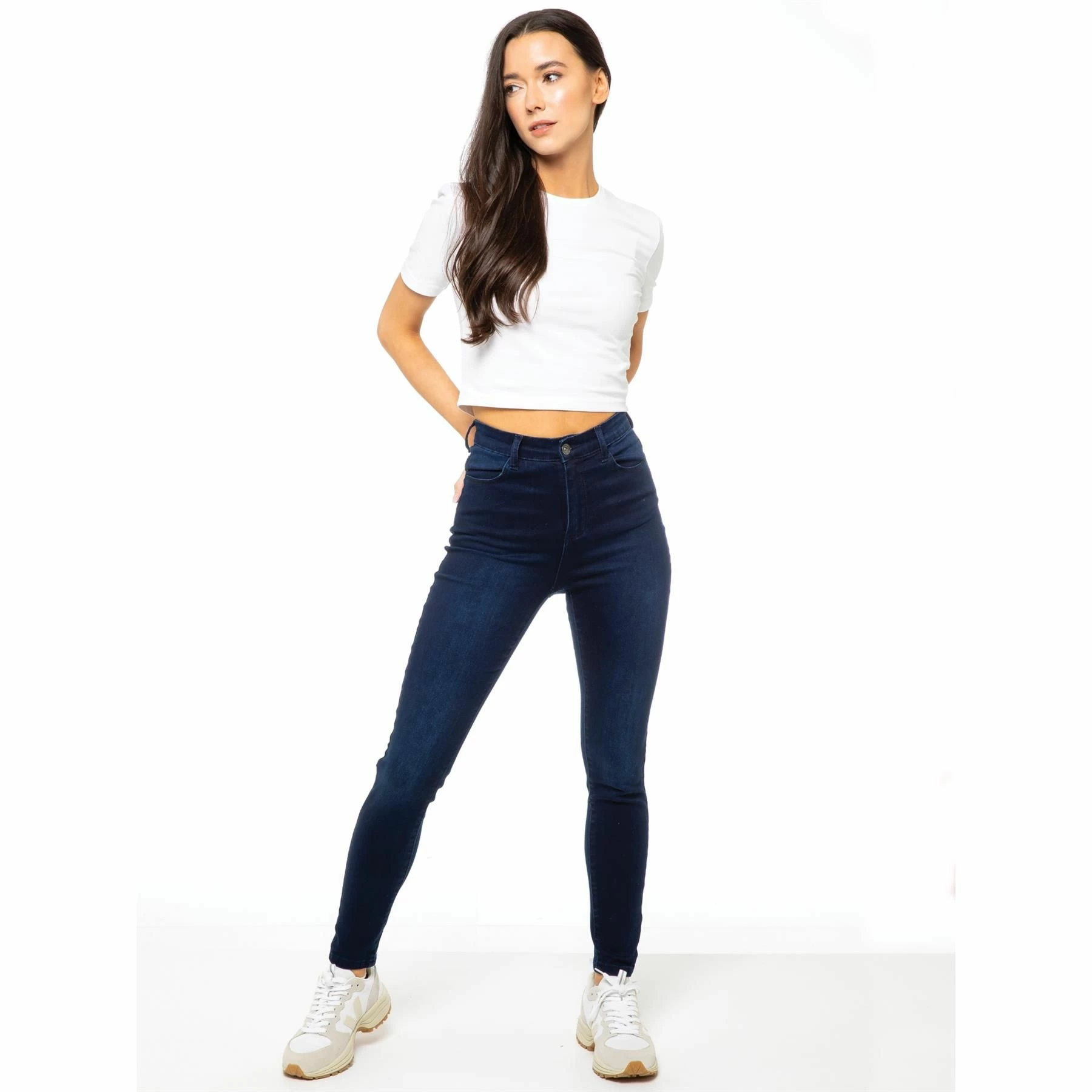 Enzo Womens Skinny Stretch Jeans - Blue 3 Enzo Womens Skinny Stretch Jeans - Blue