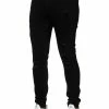 Enzo Mens Skinny Ripped Jeans - Black