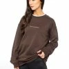 Enzo Ladies Embriodered Oversized Sweatshirt - Brown -Cheap Enzo Sales Shop 9dbb62fa89174fd5bafaa46fd5d0481b