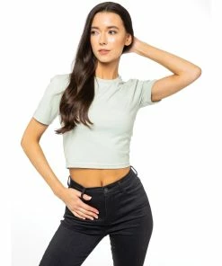 Enzo Womens Crop Top - Green