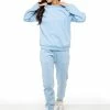 Enzo | Womens Sweatshirt Tracksuit Set - Sky Blue