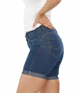 Enzo Womens Skinny Stretch Shorts - Blue -Cheap Enzo Sales Shop 9f47036abf6c45ab96b305c36e07c8fe