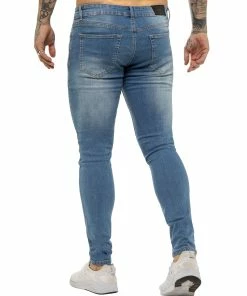 Enzo Mens Skinny Super Stretch Denim Jeans - Sky Blue -Cheap Enzo Sales Shop ENZO0060
