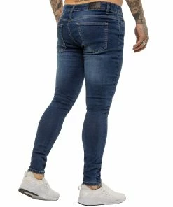 Enzo Mens Skinny Super Stretch Denim Jeans - Blue -Cheap Enzo Sales Shop ENZO0069