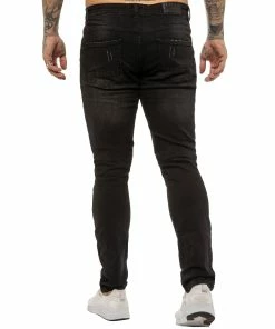 Enzo Mens Skinny Stretch Denim Jeans - Black -Cheap Enzo Sales Shop ENZO0212