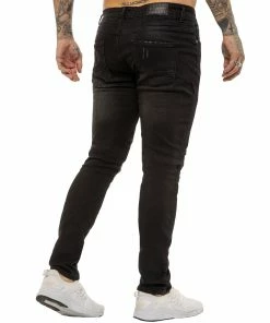 Enzo Mens Skinny Stretch Denim Jeans - Black -Cheap Enzo Sales Shop ENZO0214