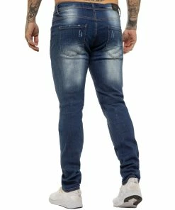 Enzo Mens Skinny Stretch Denim Jeans - Blue -Cheap Enzo Sales Shop ENZO0255