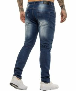 Enzo Mens Skinny Stretch Denim Jeans - Blue -Cheap Enzo Sales Shop ENZO0257