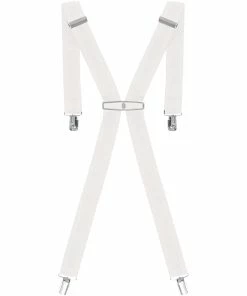 Enzo Men's Elasticated Braces - White