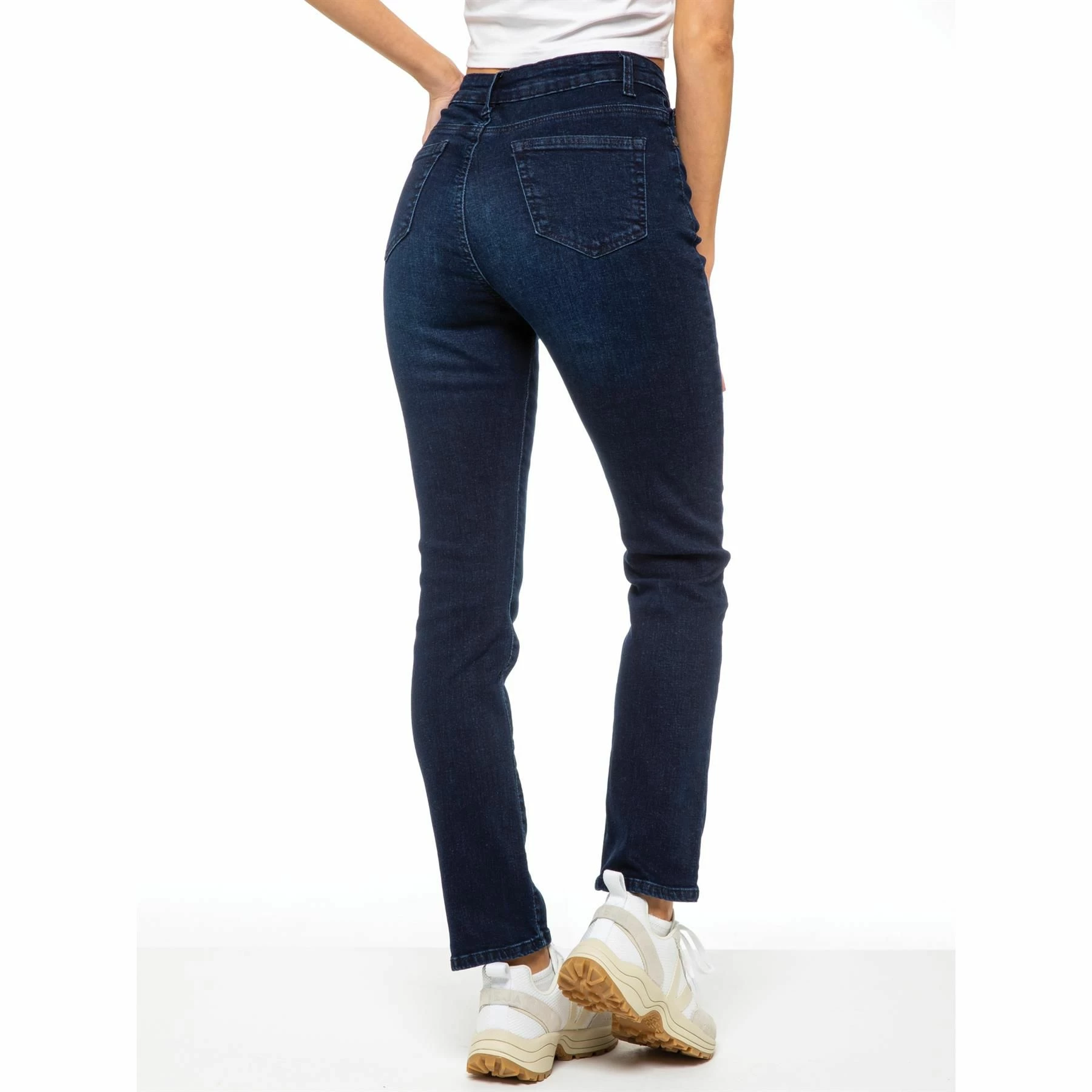 Enzo Womens Straight Denim Jeans - Indigo Blue 8 Enzo Womens Straight Denim Jeans - Indigo Blue - Image 6