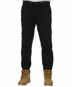 Mens Cuffed Cargo Jean Joggers| Enzo Designer Menswear - Black -Cheap Enzo Sales Shop ae19aedb3684468a99c2e6cb3d55e481