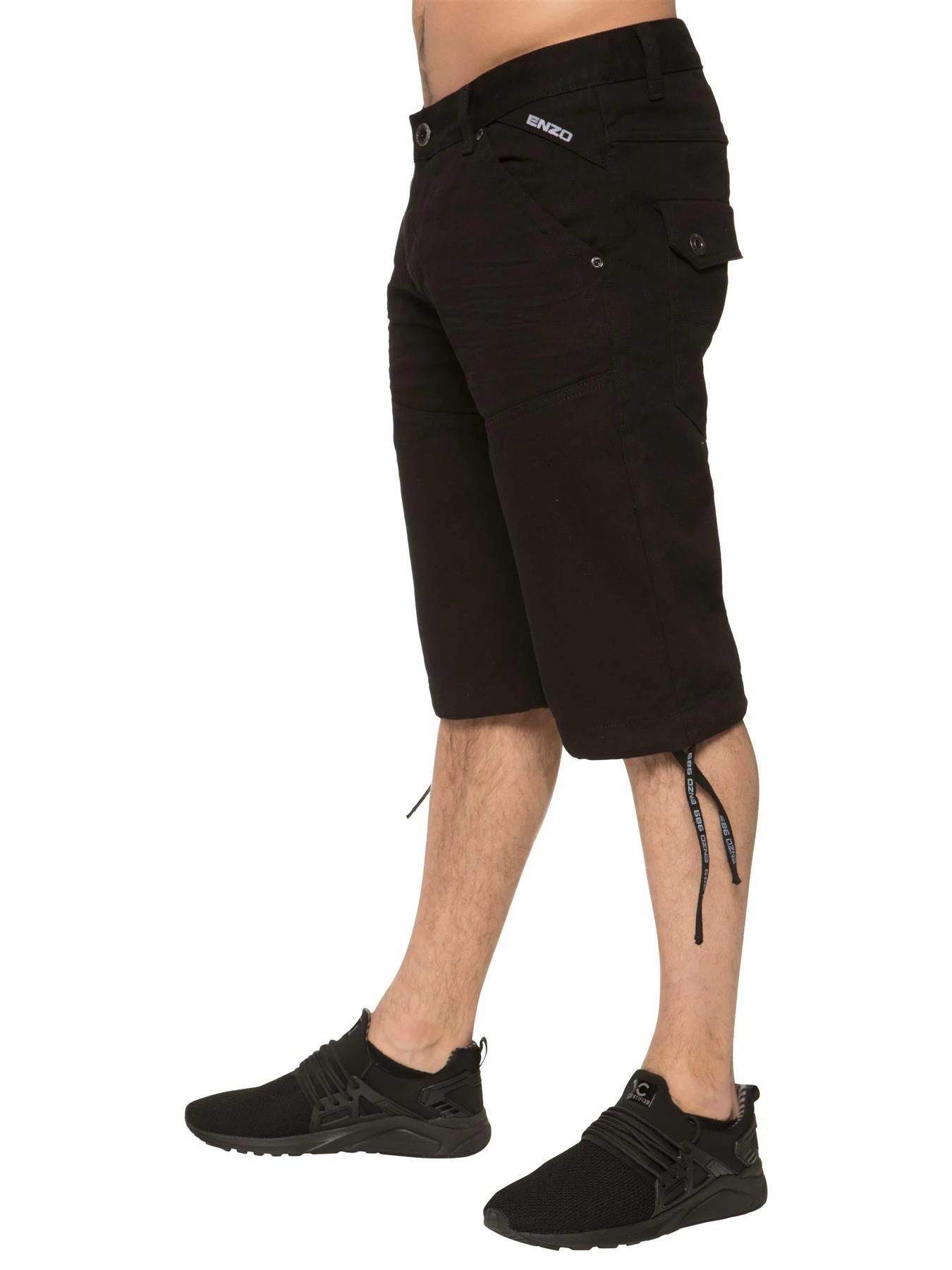 Mens Casual Designer Shorts| Enzo Designer Menswear - Black 4 Mens Casual Designer Shorts| Enzo Designer Menswear - Black - Image 2