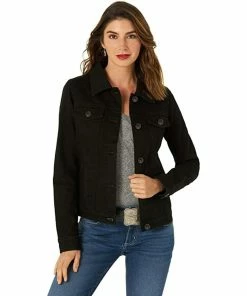 Ladies Stretch Denim Jackets| Enzo Designer Womenswear - Black