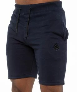Enzo Mens Fleece Gym Shorts - Navy