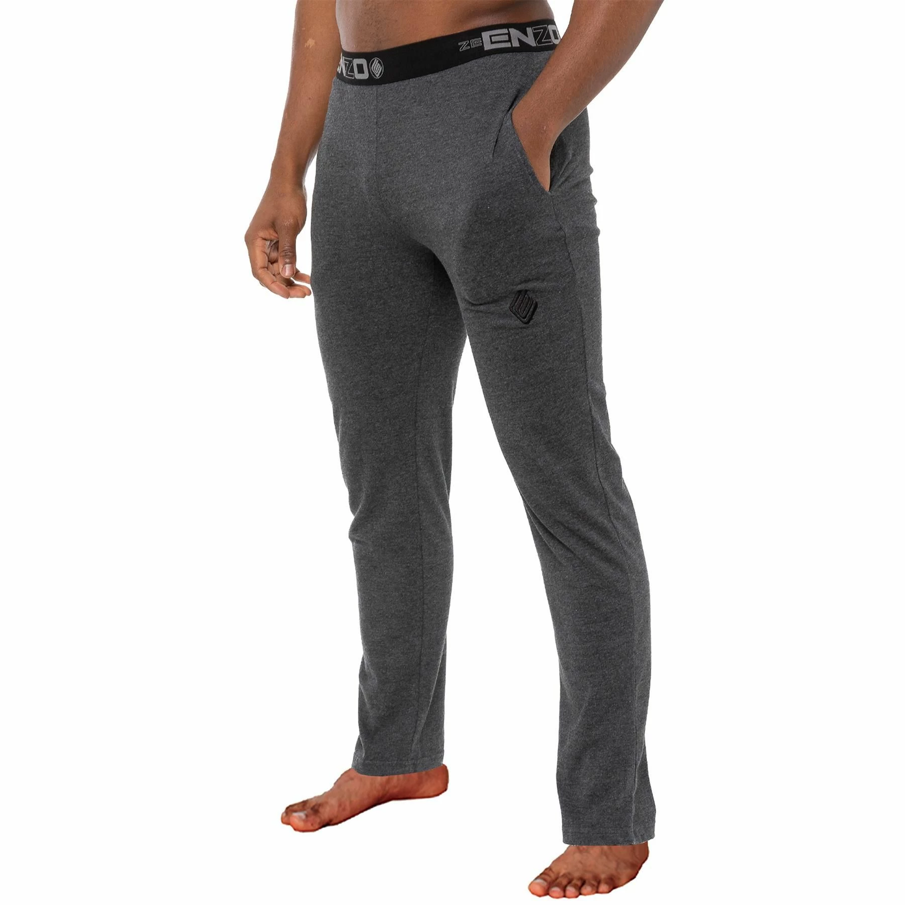 Enzo Mens Lounge Bottoms - Charcoal 3 Enzo Mens Lounge Bottoms - Charcoal