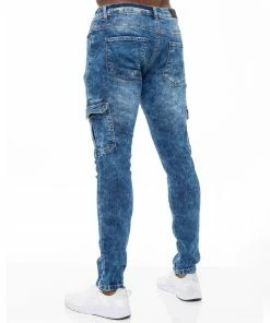 Enzo Mens Skinny Ripped Jeans - Blue -Cheap Enzo Sales Shop b92e4a78b3ed44b9952504ba2e6690b5