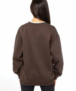 Enzo Ladies Embriodered Oversized Sweatshirt - Brown -Cheap Enzo Sales Shop c140830474c84888a6214f7f6c587b03