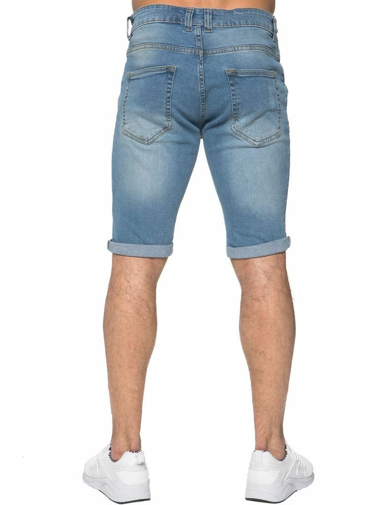 Enzo Mens Ripped Skinny Shorts - Sky Blue 5 Enzo Mens Ripped Skinny Shorts - Sky Blue - Image 3