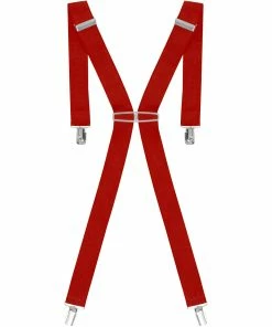 Enzo Men's Elasticated Braces - Red
