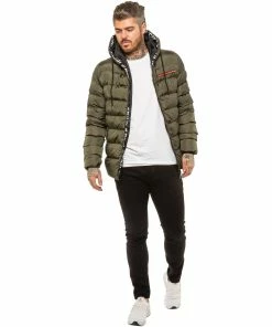 ICON 2 By Enzo Mens Puffer Jacket - Khaki -Cheap Enzo Sales Shop c7d3a20e99744f49b6def88158f75322