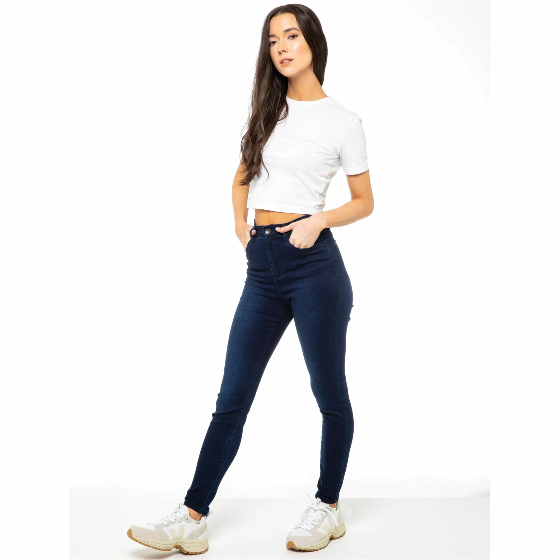 Enzo Womens Skinny Stretch Jeans - Blue 4 Enzo Womens Skinny Stretch Jeans - Blue - Image 2