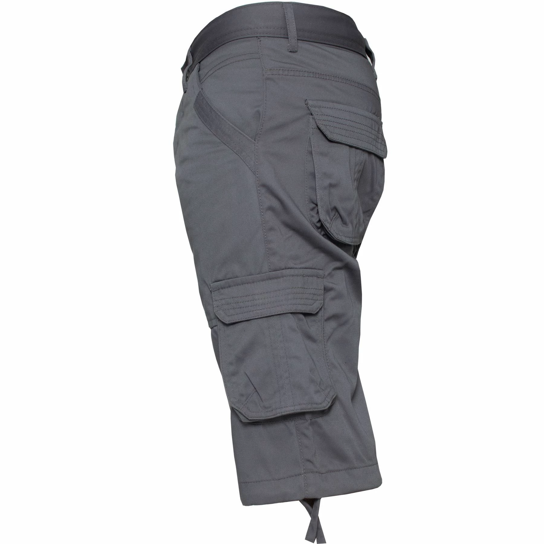 Mens Cargo Combat Shorts| Enzo Designer Menswear - Grey 5 Mens Cargo Combat Shorts| Enzo Designer Menswear - Grey - Image 3