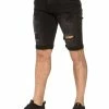 Enzo Mens Ripped Skinny Shorts - Black -Cheap Enzo Sales Shop d069def7177545c88c6e49cb9209f775