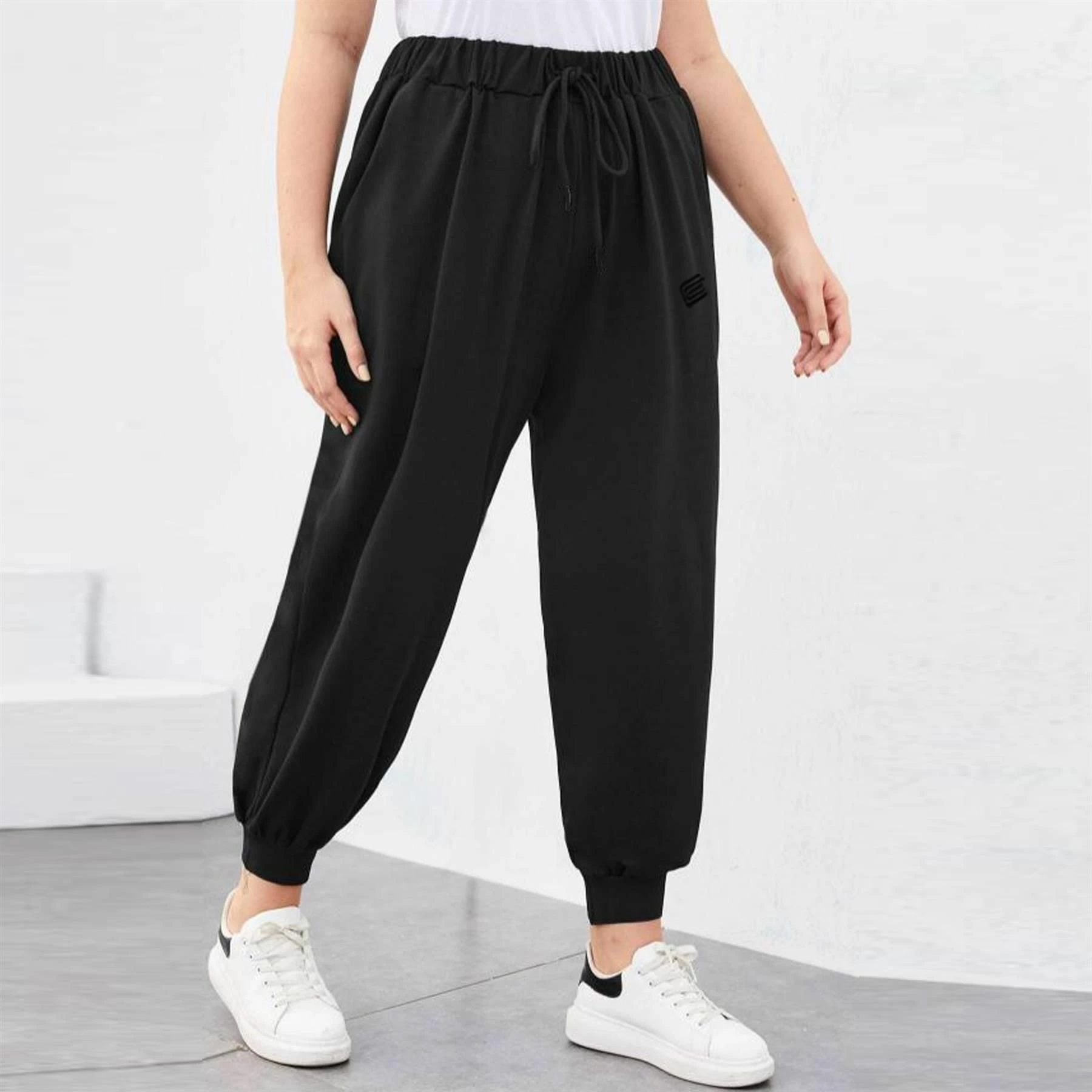 Ladies Oversized Joggers| Enzo Designer Womenswear - Black 6 Ladies Oversized Joggers| Enzo Designer Womenswear - Black - Image 4